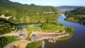 Bird view of Lake in Summer Royalty Free Stock Photo